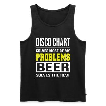 Disco Chart résout les problèmes de conception, Beer le reste - Débardeur bio Premium Homme - noir - Devant - Michal (187cm)