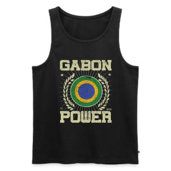 Cooles Gabun, Design - Männer Premium Bio Tank Top - Schwarz - Vorne - Michal (187cm)