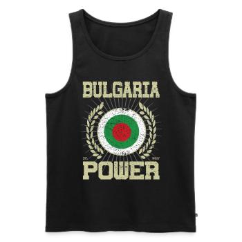 Cool Bulgarie, Design - Débardeur bio Premium Homme - noir - Devant - AI Model Male 178 light (178cm)