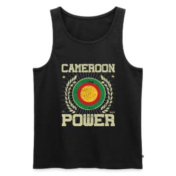 Cool Cameroun, Design - Débardeur bio Premium Homme - noir - Devant - Michal (187cm)