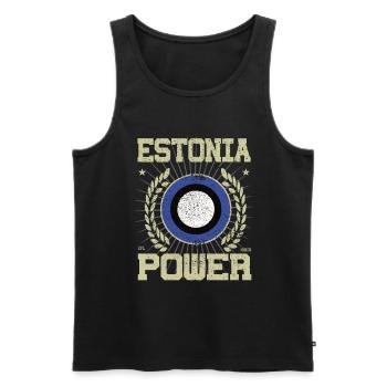 Cooles Estland, Design - Männer Premium Bio Tank Top - Schwarz - Vorne - Michal (187cm)