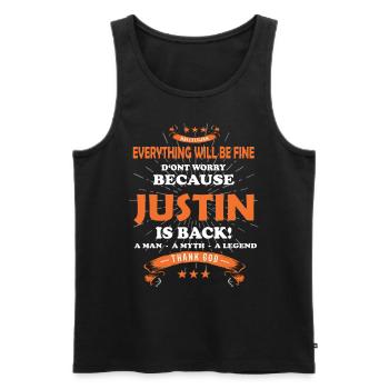 Everything will be fine Justin Is back - Men's Premium Organic Tank Top - black - Front - AI Model Male 178 light (178cm)
