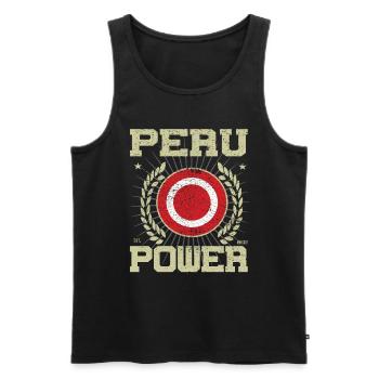 Cool Peru Design - Men's Premium Organic Tank Top - black - Front - Michal (187cm)