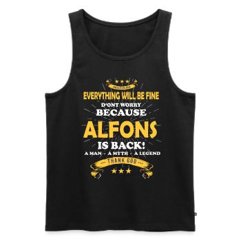 Everything will be fine Alfons Is back - Männer Premium Bio Tank Top - Schwarz - Vorne - AI Model Male 178 light (178cm)