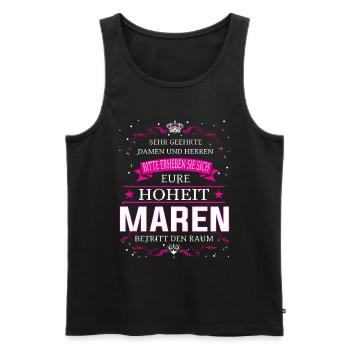 Votre Altesse Maren entre dans la pièce - Débardeur bio Premium Homme - noir - Devant - AI Model Male 178 light (178cm)