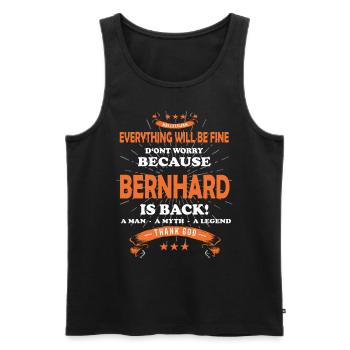 Everything will be fine Bernahrd Is back - Men's Premium Organic Tank Top - black - Front - AI Model Male 178 light (178cm)
