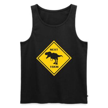 Achtung Albertosaurus kreuzt die Straße Design - Männer Premium Bio Tank Top - Schwarz - Vorne - AI Model Male 178 light (178cm)