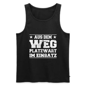 Aus dem Weg Platzwart im Einsatz Design - Männer Premium Bio Tank Top - Schwarz - Vorne - Michal (187cm)