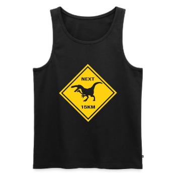 Attention Herrasaurus Crossing the Road Design - Men's Premium Organic Tank Top - black - Front - Michal (187cm)