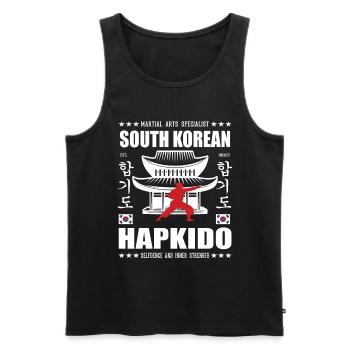 Conception d’arts martiaux Hapkido cool avec Kanji - Débardeur bio Premium Homme - noir - Devant - AI Model Male 178 light (178cm)
