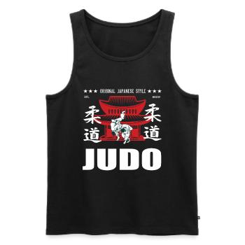 Conception d’arts martiaux de judo cool avec Kanji - Débardeur bio Premium Homme - noir - Devant - Michal (187cm)