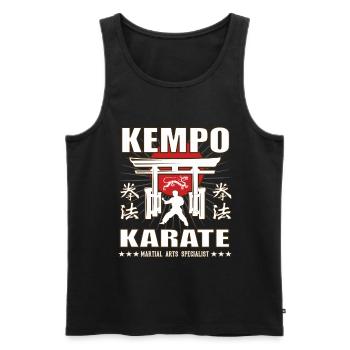cool Kempo Karate, martial arts design with kanji - Men's Premium Organic Tank Top - black - Front - Michal (187cm)