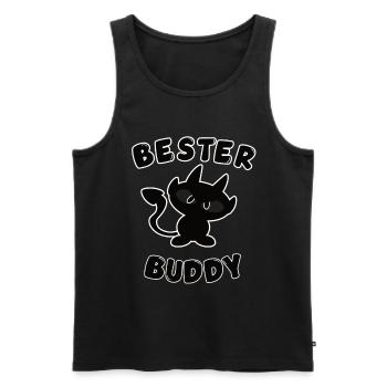 cooles bester Buddy Design mit Teufelchen - Männer Premium Bio Tank Top - Schwarz - Vorne - AI Model Male 178 light (178cm)