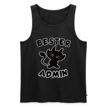 cooles bester Admin Design mit Teufelchen - Männer Premium Bio Tank Top - Schwarz - Vorne - Michal (187cm)