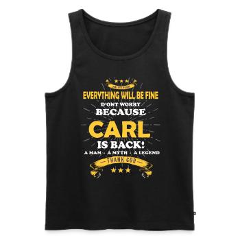 Alles wird gut denn Carl Ist da Outfit - Männer Premium Bio Tank Top - Schwarz - Vorne - AI Model Male 178 light (178cm)