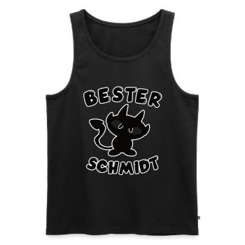 cooles bester Schmidt Design - Männer Premium Bio Tank Top - Schwarz - Vorne - Michal (187cm)