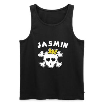Design Jasmin Pirate pour Filles et Femmes - Débardeur bio Premium Homme - noir - Devant - Michal (187cm)