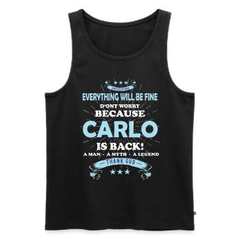 Everything's going to be alright, because Carlo Is there Outfit - Men's Premium Organic Tank Top - black - Front - Michal (187cm)