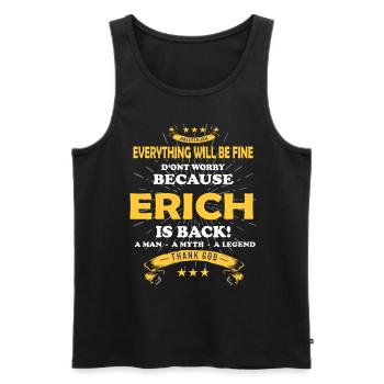 Alles wird gut denn Erich Ist da Outfit - Männer Premium Bio Tank Top - Schwarz - Vorne - AI Model Male 178 light (178cm)