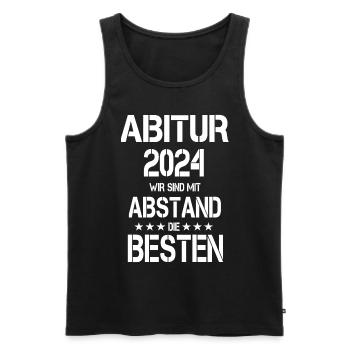 Abitur 2024, wir sind mit Abstand die Besten - Männer Premium Bio Tank Top - Schwarz - Vorne - Michal (187cm)