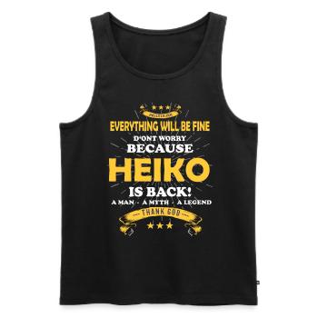 Tout ira bien Heiko est de retour - Débardeur bio Premium Homme - noir - Devant - AI Model Male 178 light (178cm)