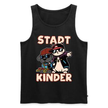 Stadtkinder Design, Hip Hop Katze und Hund - Männer Premium Bio Tank Top - Schwarz - Vorne - AI Model Male 178 light (178cm)