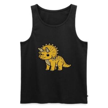 Triceratops Baby, süßes Dinosaurier Design - Männer Premium Bio Tank Top - Schwarz - Vorne - AI Model Male 178 light (178cm)