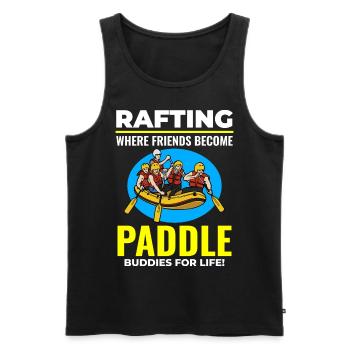 Rafting Team Raft Wildwasser Rafter Paddel Lustig - Männer Premium Bio Tank Top - Schwarz - Vorne - Michal (187cm)