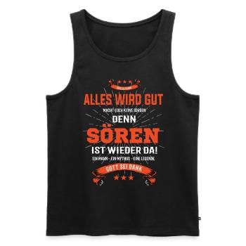 Everything will be alright, because Sören Ist da Outfit - Men's Premium Organic Tank Top - black - Front - Michal (187cm)