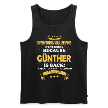 Tout ira bien Günther est de retour - Débardeur bio Premium Homme - noir - Devant - AI Model Male 178 light (178cm)