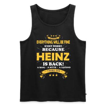 Tout ira bien Heinz est de retour - Débardeur bio Premium Homme - noir - Devant - AI Model Male 178 light (178cm)
