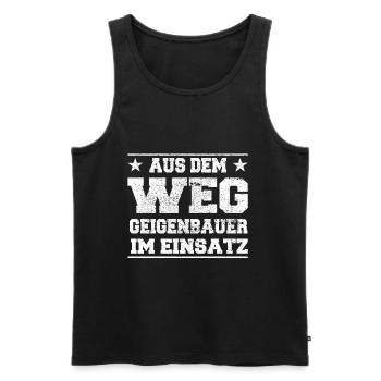 Aus dem Weg Geigenbauer im Einsatz Design - Männer Premium Bio Tank Top - Schwarz - Vorne - AI Model Male 178 light (178cm)
