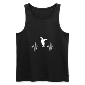 Mon cœur dort pour Penguin Design - Débardeur bio Premium Homme - noir - Devant - Michal (187cm)