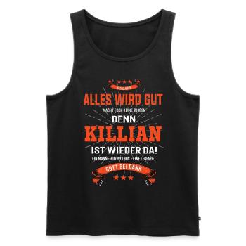 Alles wird gut denn Killian Ist da Outfit - Männer Premium Bio Tank Top - Schwarz - Vorne - AI Model Male 178 light (178cm)