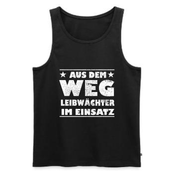 Out of the Way Bodyguard in Action Design - Men's Premium Organic Tank Top - black - Front - Michal (187cm)
