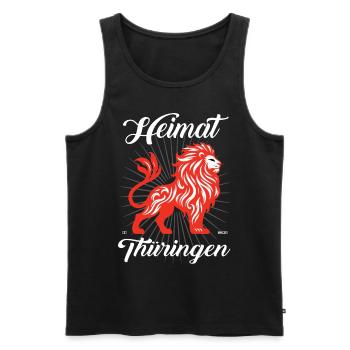 Home Thuringia with the proud red lions - Men's Premium Organic Tank Top - black - Front - AI Model Male 178 light (178cm)