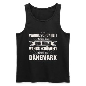 Wahre Schönheit kommt aus Dänemark Design - Männer Premium Bio Tank Top - Schwarz - Vorne - Michal (187cm)
