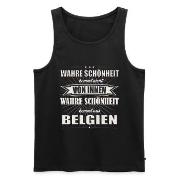Wahre Schönheit kommt aus Belgien Design - Männer Premium Bio Tank Top - Schwarz - Vorne - Michal (187cm)