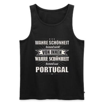 Wahre Schönheit kommt aus Portugal Design - Männer Premium Bio Tank Top - Schwarz - Vorne - Michal (187cm)