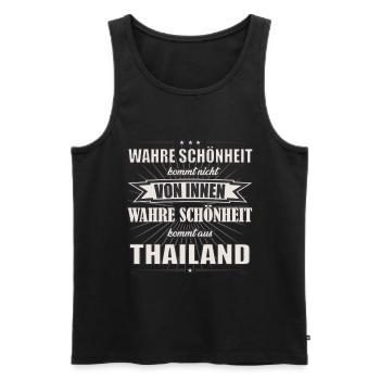 La vraie beauté vient du design thaïlandais - Débardeur bio Premium Homme - noir - Devant - Michal (187cm)