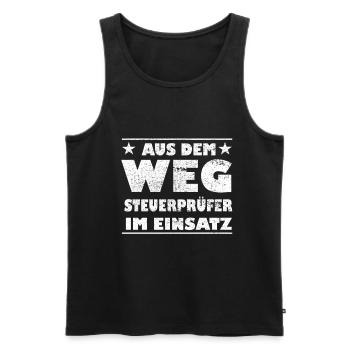 Out of the Way Tax Inspector in Action Design - Men's Premium Organic Tank Top - black - Front - Michal (187cm)