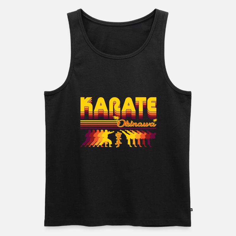 Cooles Karate Retro Design - Männer Premium Bio Tank Top - Schwarz