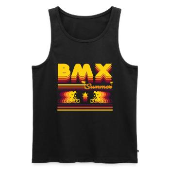 Retro BMX Summer Design, für den Radsportler - Männer Premium Bio Tank Top - Schwarz - Vorne - Michal (187cm)