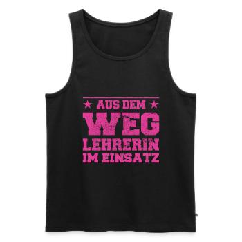 Out of the Way Teacher in Action Design - Men's Premium Organic Tank Top - black - Front - AI Model Male 178 light (178cm)