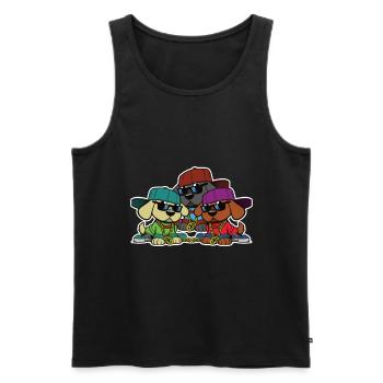 Dog Pack - Cool Street Dog Hip Hop Design - Men's Premium Organic Tank Top - black - Front - AI Model Male 178 light (178cm)