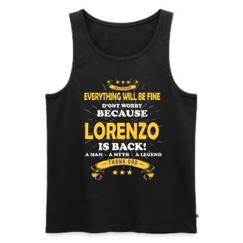Tout ira bien Lorenzo est de retour - Débardeur bio Premium Homme - noir - Devant - Michal (187cm)