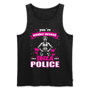 Vacances amusantes de la police à Ibiza - Île des Baléares - Débardeur bio Premium Homme - noir - Devant - Michal (187cm)