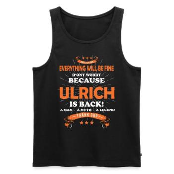 Tout va bien se passer Ulrich est de retour - Débardeur bio Premium Homme - noir - Devant - Michal (187cm)