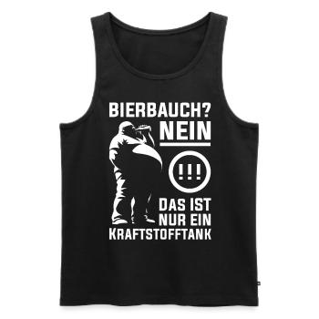 Lustiges Bierbauch Design - Kraftstofftank Spruch - Männer Premium Bio Tank Top - Schwarz - Vorne - AI Model Male 178 light (178cm)