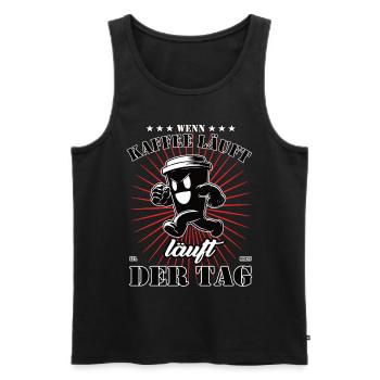 When Coffee Walks, the Day Runs - Coffee Mug - Men's Premium Organic Tank Top - black - Front - Michal (187cm)